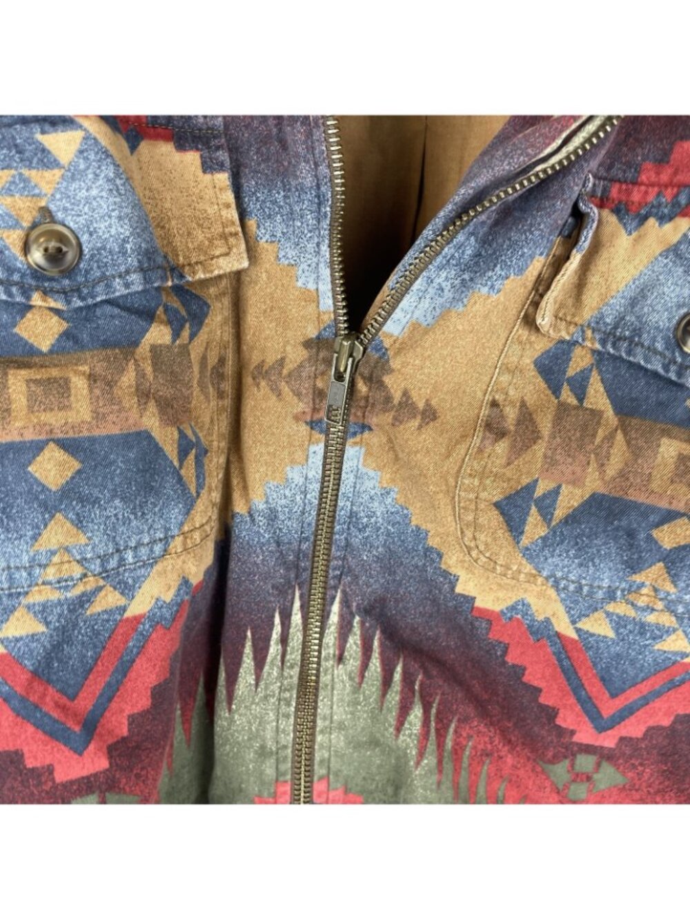 Jones New York Sport Western Aztec Jacket – 100% Cotton Full Zip Shirt Jacket M - Picture 4 of 5